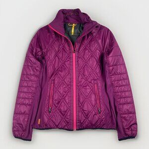 Lole Women Sports Quilted Lightweight Puffer Jacket Size S Full Zip Purple/ Pink